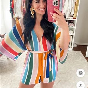 Buddy love rainbow striped romper